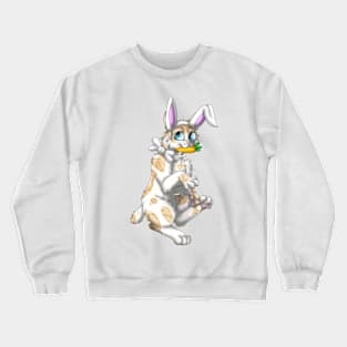 Bobtail BunnyCat: Cream Bicolor Tabby (White) Crewneck Sweatshirt